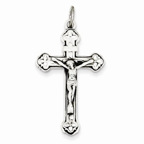 Sterling Silver Antiqued INRI Crucifix pendant, Charm