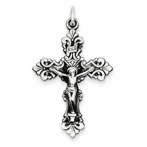 Sterling Silver Antiqued INRI Crucifix pendant, Beautiful Pendants for Necklace