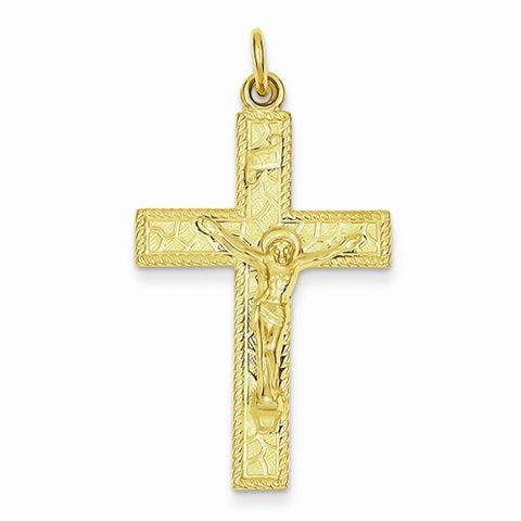 Sterling Silver & 24k Gold-Plated INRI Crucifix pendant, Gorgeous Pendants for Necklace