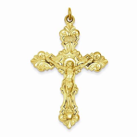 Sterling Silver & 24k Gold-Plated INRI Crucifix pendant, Classy Pendants for Necklace