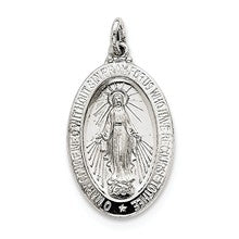 Sterling Silver Miraculous Medal, Stylish Charm hide-image