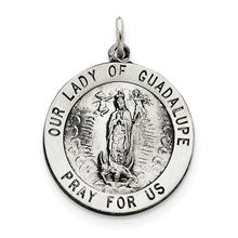 Sterling Silver Antiqued Our Lady of Guadalupe Medal, Charm hide-image