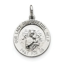 Sterling Silver Our Lady of Perpetual Help Medal, Stylish Charm hide-image