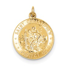 24k Gold-Plated Sterling Silver Saint Christopher Medal, Fine Charm hide-image
