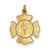 24k Gold-Plated Sterling Silver Saint Florian Fireman's Badge Medal, Charm hide-image