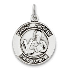 Sterling Silver Antiqued St. Andrew Medal, Charm hide-image