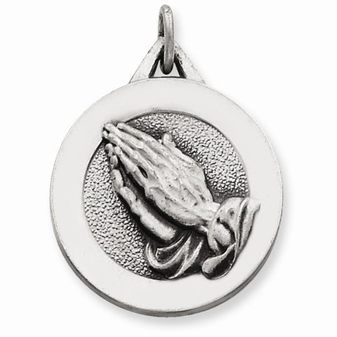 Sterling Silver Antiqued Praying Hands pendant, Exquisite Pendants for Necklace