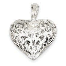 Sterling Silver Filigree Heart Charm hide-image