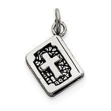 Sterling Silver Antiqued 3-D Bible Charm hide-image