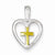 Sterling Silver Vermeil Cross Heart Pendant, Pendants for Necklace