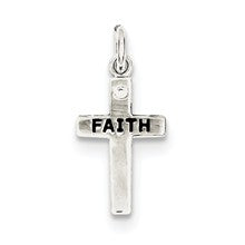 Sterling Silver FAITH & CZ Cross Charm hide-image