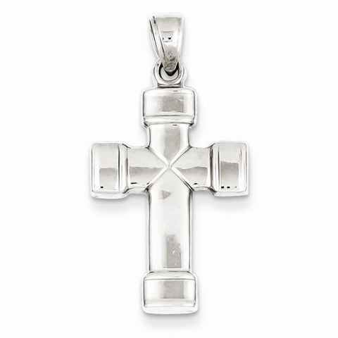Sterling Silver Rhodium-Plated Hollow Reversible Cross pendant, Classy Pendants for Necklace