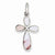 Sterling Silver Pink Mother of Pearl Cross Pendant, Pendants for Necklace