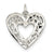 Filigree Heart Charm in Sterling Silver