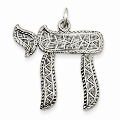 Sterling Silver Antiqued Chai pendant, Delightful Pendants for Necklace