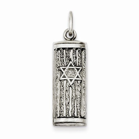 Sterling Silver Antiqued Mezuzah pendant, Exquisite Pendants for Necklace