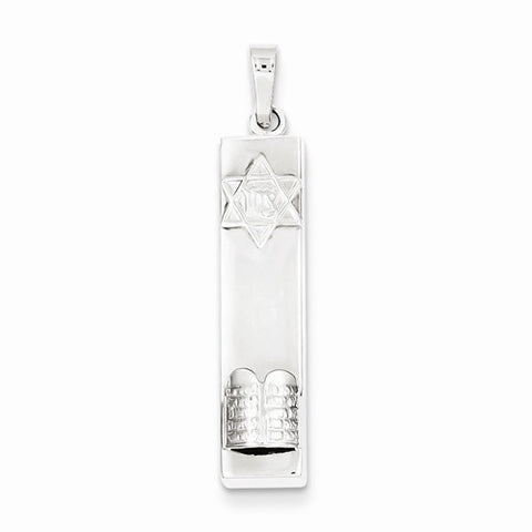Sterling Silver Mezuzah with Star & Ten Commandments Pendant, Pendants for Necklace