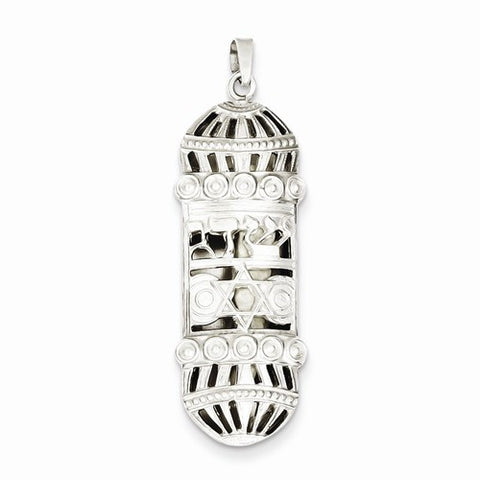 Sterling Silver Fancy Mezuzah pendant, Stylish Pendants for Necklace