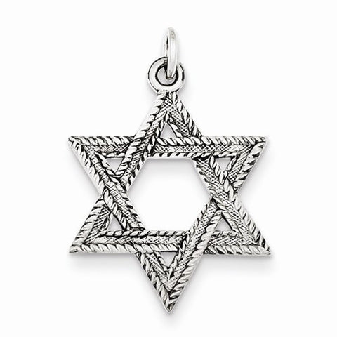 Sterling Silver Antiqued Star of David Pendant, Pendants for Necklace