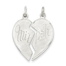 Sterling Silver 2 pc. Heart-shaped Mizpah Charm hide-image