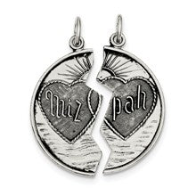 Sterling Silver Antiqued Mizpah Charm hide-image