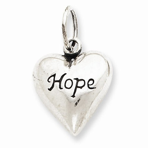 Sterling Silver Antiqued Hope Pendant, Pendants for Necklace