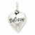 Sterling Silver Antiqued Believe Pendant, Pendants for Necklace