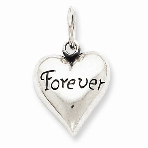 Sterling Silver Antiqued Forever Heart Pendant, Pendants for Necklace