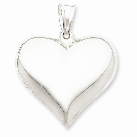 Sterling Silver Rhodium-Plated Polished Puffed Heart pendant, Exquisite Pendants for Necklace