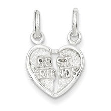 Sterling Silver Best Friends 2-piece break apart Heart Charm hide-image