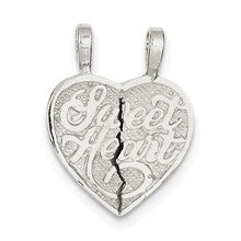 Sterling Silver Sweet Heart 2-piece break apart Heart Charm hide-image
