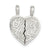 Sweet Heart 2-piece break apart Heart Charm in Sterling Silver