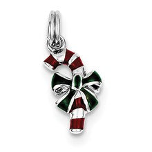 Sterling Silver Enamel Candy Cane Charm hide-image