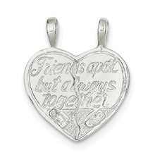 Sterling Silver Best Friend 2-piece break apart Heart Charm hide-image