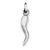 Italian Horn Charm in Sterling Silver