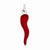 Sterling Silver Red Enamel Italian Horn Pendant, Pendants for Necklace