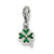 Green Enameled Four Leaf Clover Charm in Sterling Silver