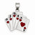 Sterling Silver Enamel Royal Flush Pendant, Pendants for Necklace