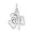 Clear CZ Shamrock Charm in Sterling Silver