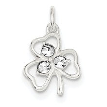 Sterling Silver Clear CZ Shamrock Charm hide-image