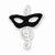 Sterling Silver Enameled Mask & Treble Clef Pendant, Pendants for Necklace