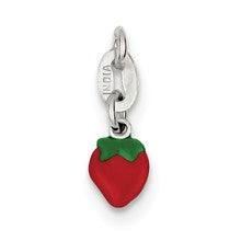 Sterling Silver Enameled Strawberry Charm hide-image