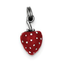 Sterling Silver Red Enamel Strawberry Charm hide-image