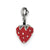 Enameled Strawberry Charm in Sterling Silver