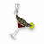 Sterling Silver Red & Green Enameled Martini Pendant, Pendants for Necklace
