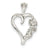 Fancy Heart Charm in Sterling Silver