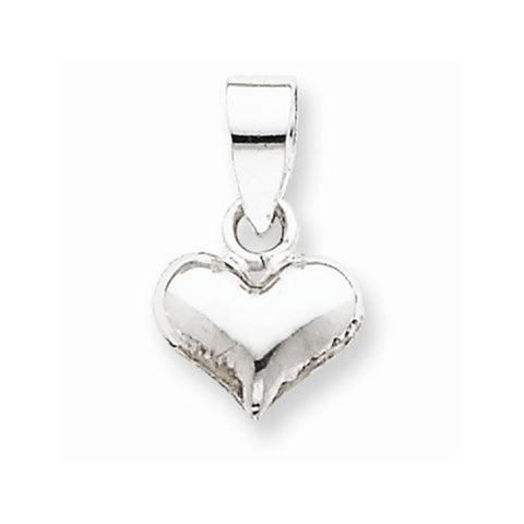 Sterling Silver Puff Heart Pendant, Pendants for Necklace