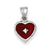 Sterling Silver CZ Red Enamel Heart Pendant, Pendants for Necklace
