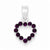 Sterling Silver Purple CZ Heart Pendant, Pendants for Necklace