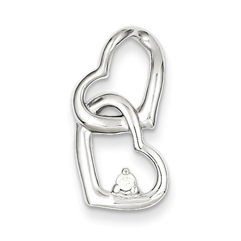 Sterling Silver CZ Hearts Pendant, Pendants for Necklace
